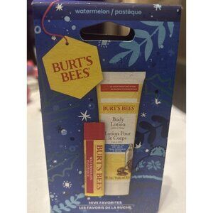 Burt's Bees Watermelon Lip Balm and Body Lotion Hive Favorites New in Gift Box
